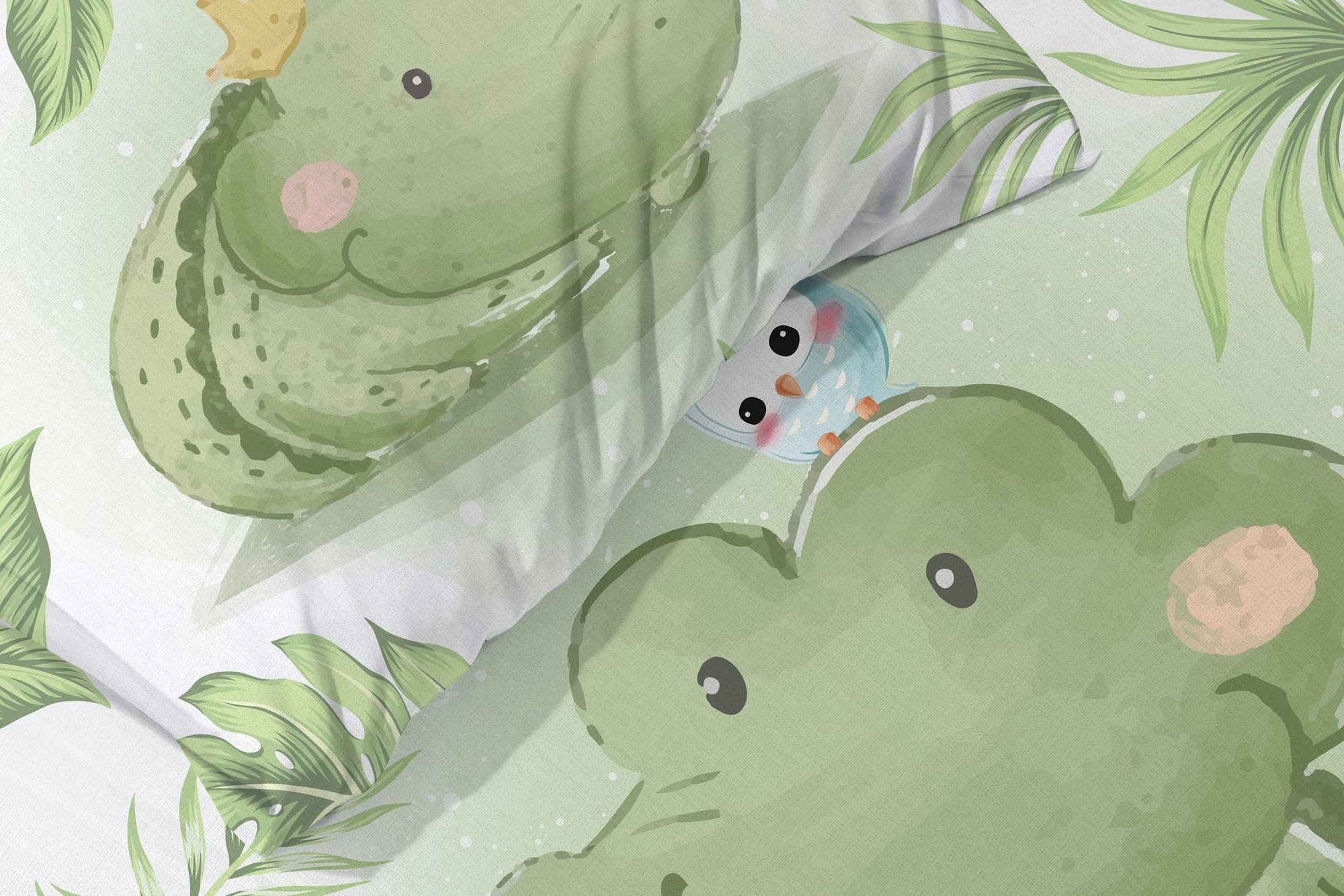 Faro Babybettwäsche Baby Bettwäsche Set mit Krokodil 2 tlg. 100x135 cm 100% Baumwolle, 1 teilig, Langlebig