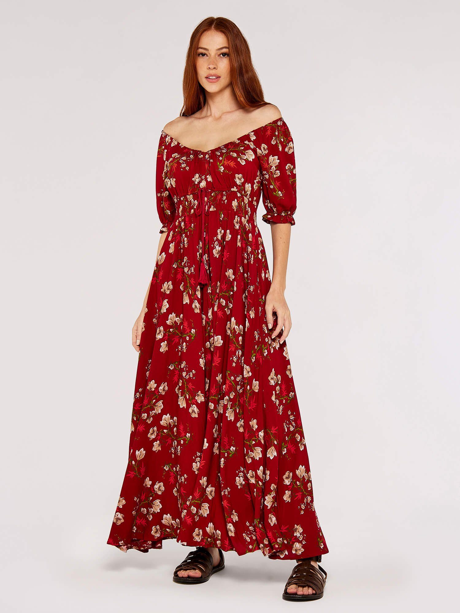Apricot Maxikleid Blossom Bunch Bardot Maxi günstig online kaufen