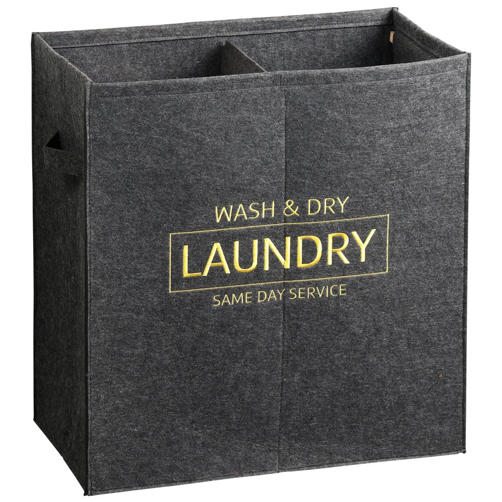 KESPER® Wäschebox Wäschesammler aus Filz, mit 2 Fächern (1 St), faltbar und platzsparend, sorgt für Ordnung in Ihrem Zuhause