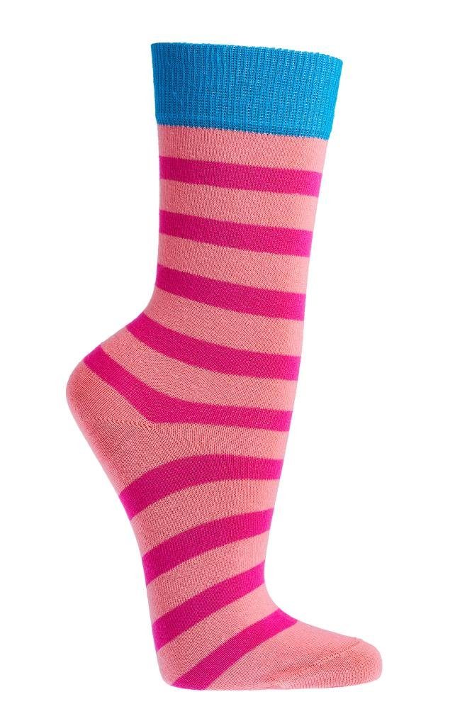FussFreunde Socken 6 Paar Kindersocken Bio-Baumwolle Ringel für Mädchen & Jungen Rosé