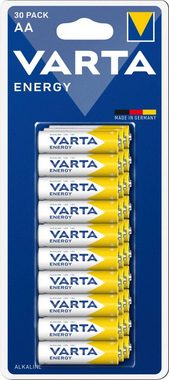 VARTA Energy AA Mignon LR6 30er Pack Alkaline Batterie, LR06 (1,5 V, 30 St)