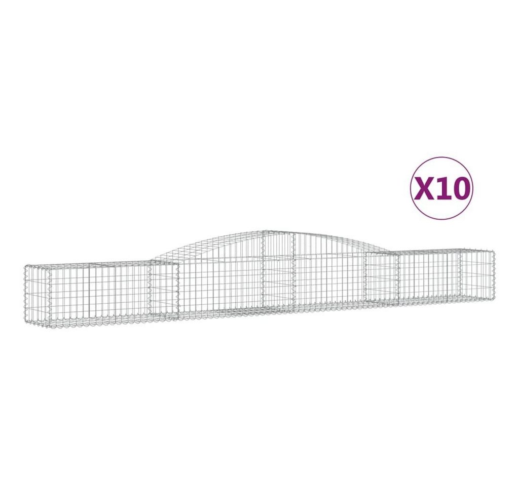 Thumbnail - vidaXL Blumentopf Gabionen mit Hochbogen 10 Stk. 400x50x40/60cm Verzinktes Eisen (10 St)