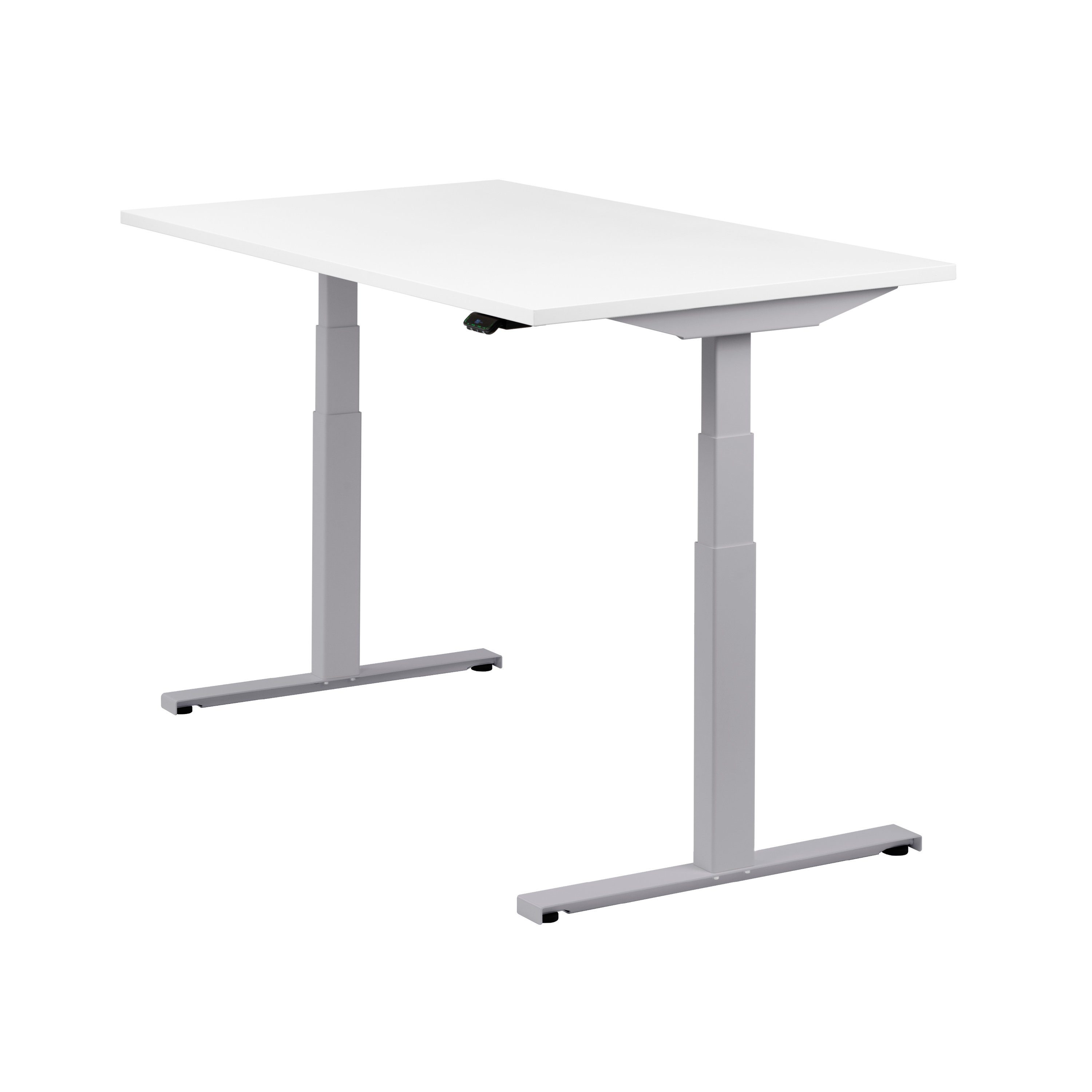 Easydesk, | 80 Tischplatte Silber höhenverstellbar Weiß elektrisch x Schreibtisch office® Weiß cm 140 boho Silber