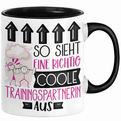 Trendation Tasse Trainingspartnerin Geschenk Tasse Lustig Geschenkidee für Trainingspar
