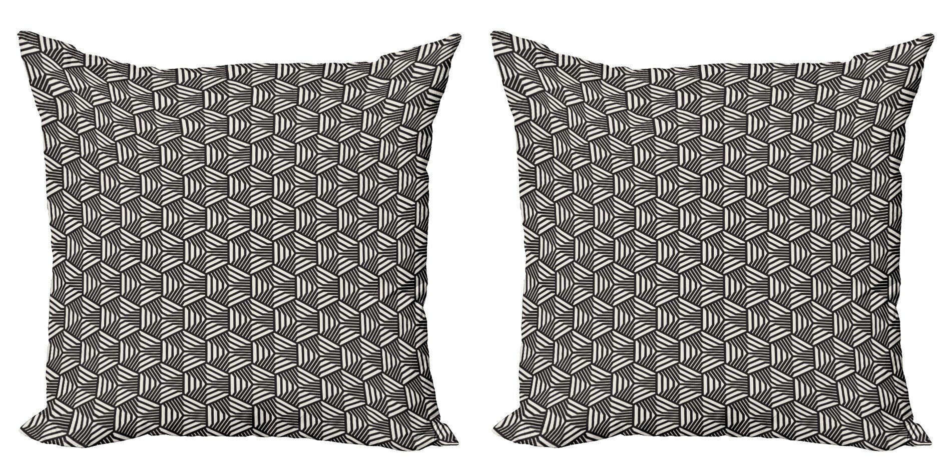 Repeating Striped Stück), (2 Elements Abakuhaus Digitaldruck, Modern Accent Kissenbezüge Gitter Doppelseitiger