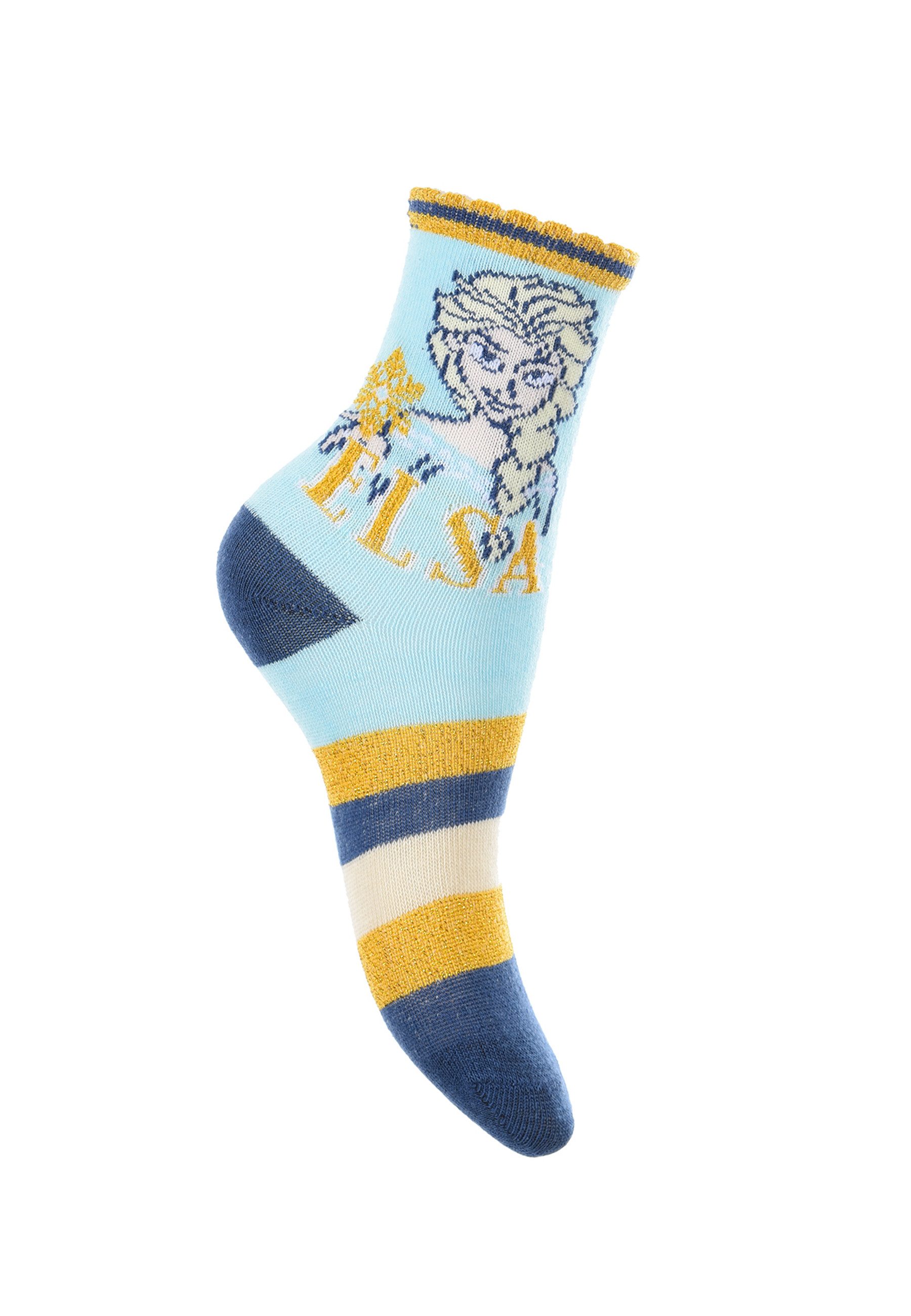 Disney Frozen Socken Eiskönigin Anna & Elsa Kinder Mädchen Socken Strümpfe (3-Paar)