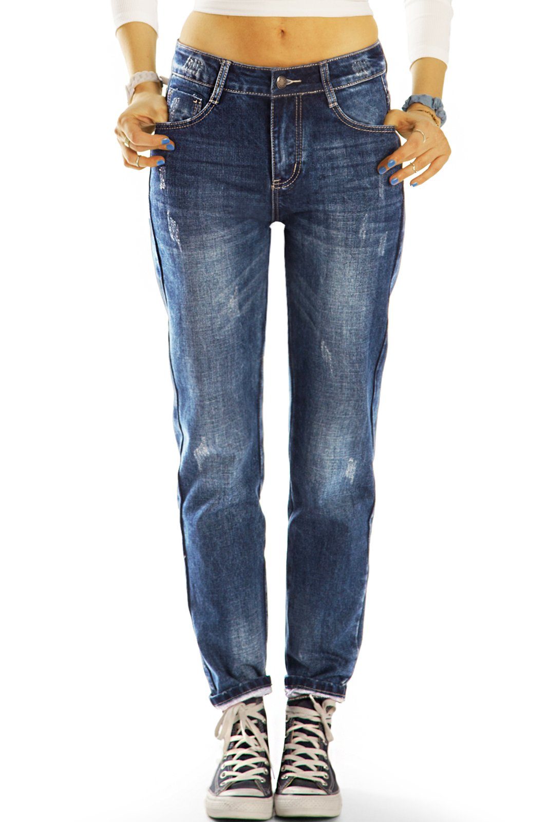 5-Pocket-Style Tapered Baggyjeans Bequem Tapered-fit-Jeans - - Boyfriend j9f - Hose Locker be styled fit Damen