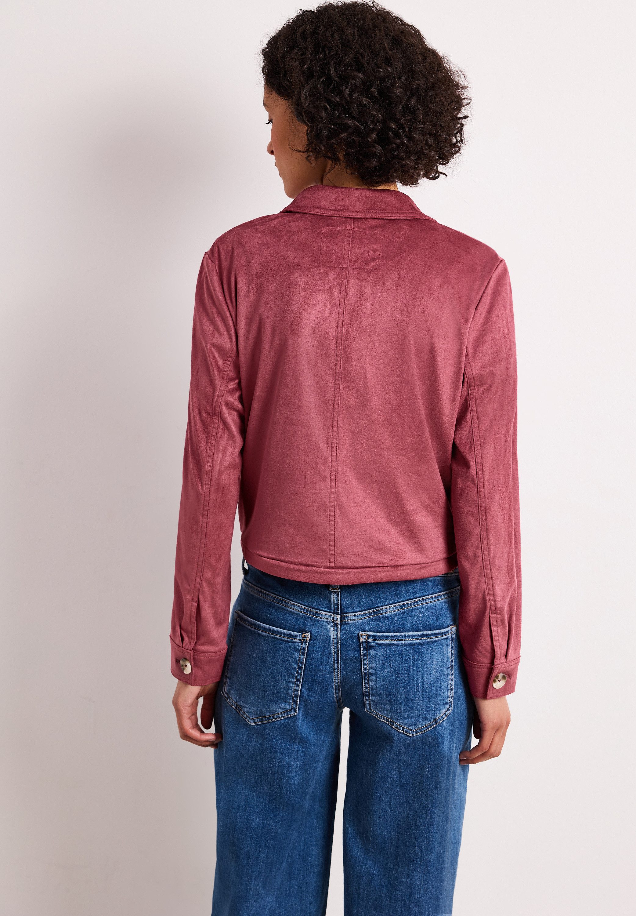 STREET ONE Kurzjacke in Velours-Optik