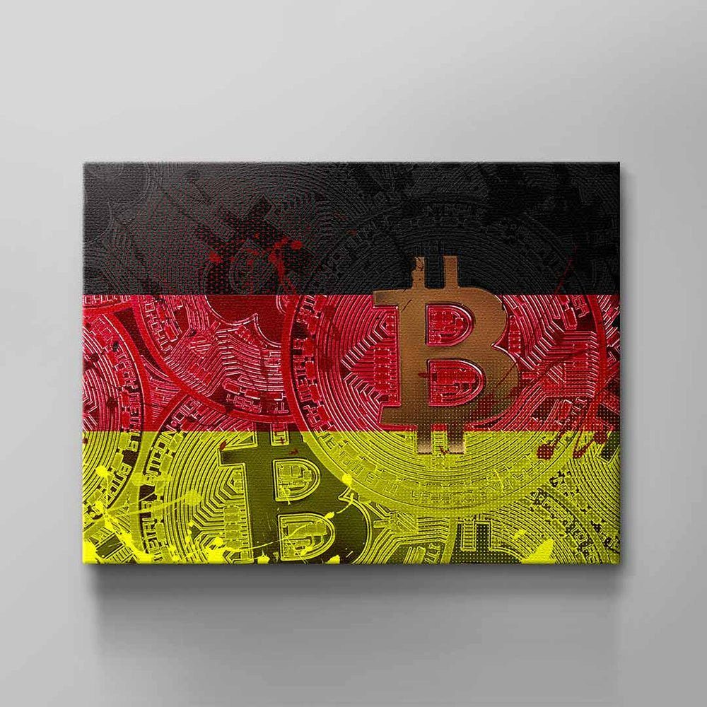 Wandbild DOTCOM von Fans Rahmen Leinwandbild, CANVAS & Crypto weißer Bitcoin für DOTCOMCANVAS®