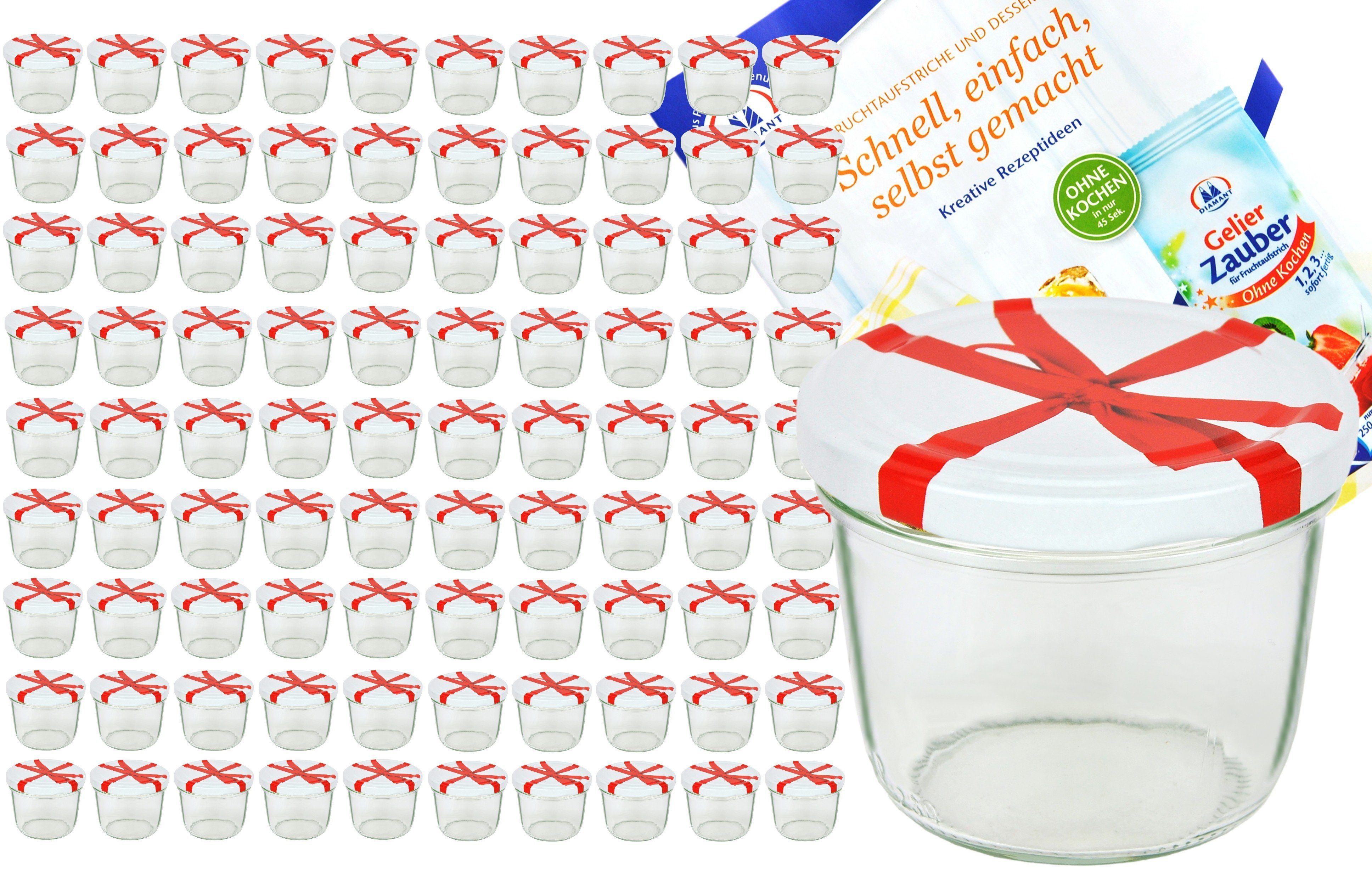 Einmachglas 100er Set Sturzglas 230 ml To 82 Schleifendekor Deckel Einmachglas