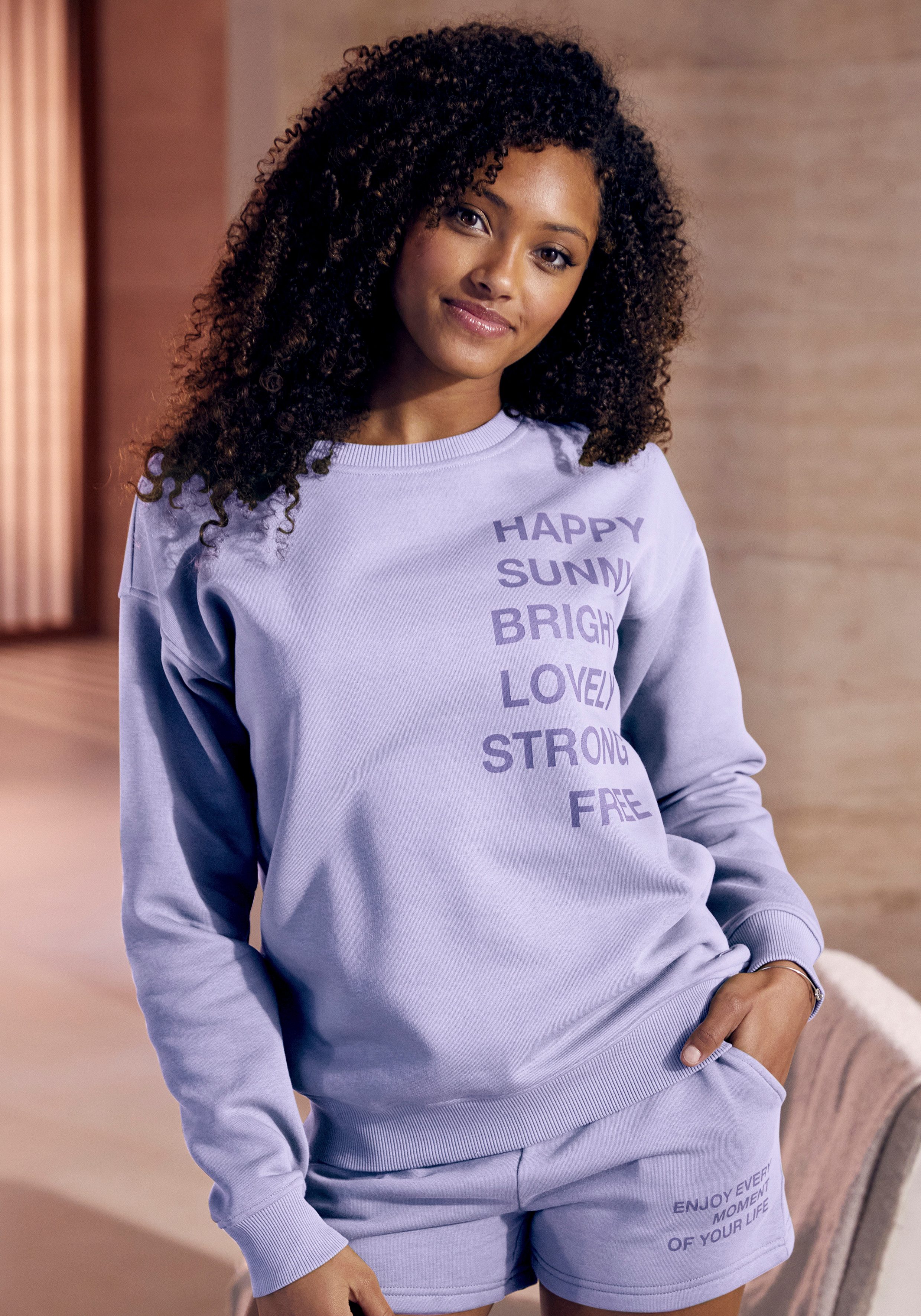 Buffalo Sweatshirt - Loungeshirt mit Statement Druck, Loungewear