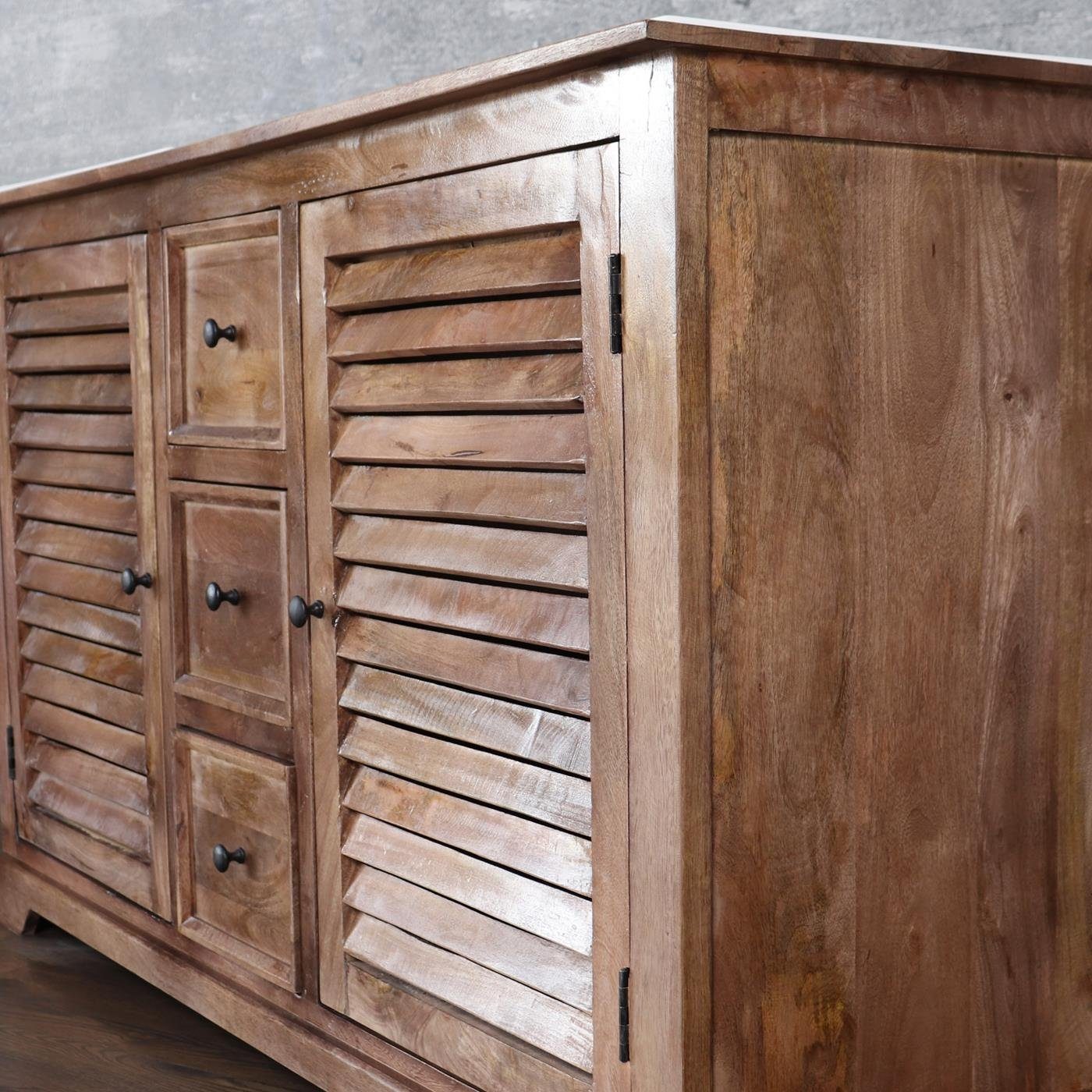 baario Waschtisch, Doppelwaschtisch »Waschtisch MALM braun«, massiv