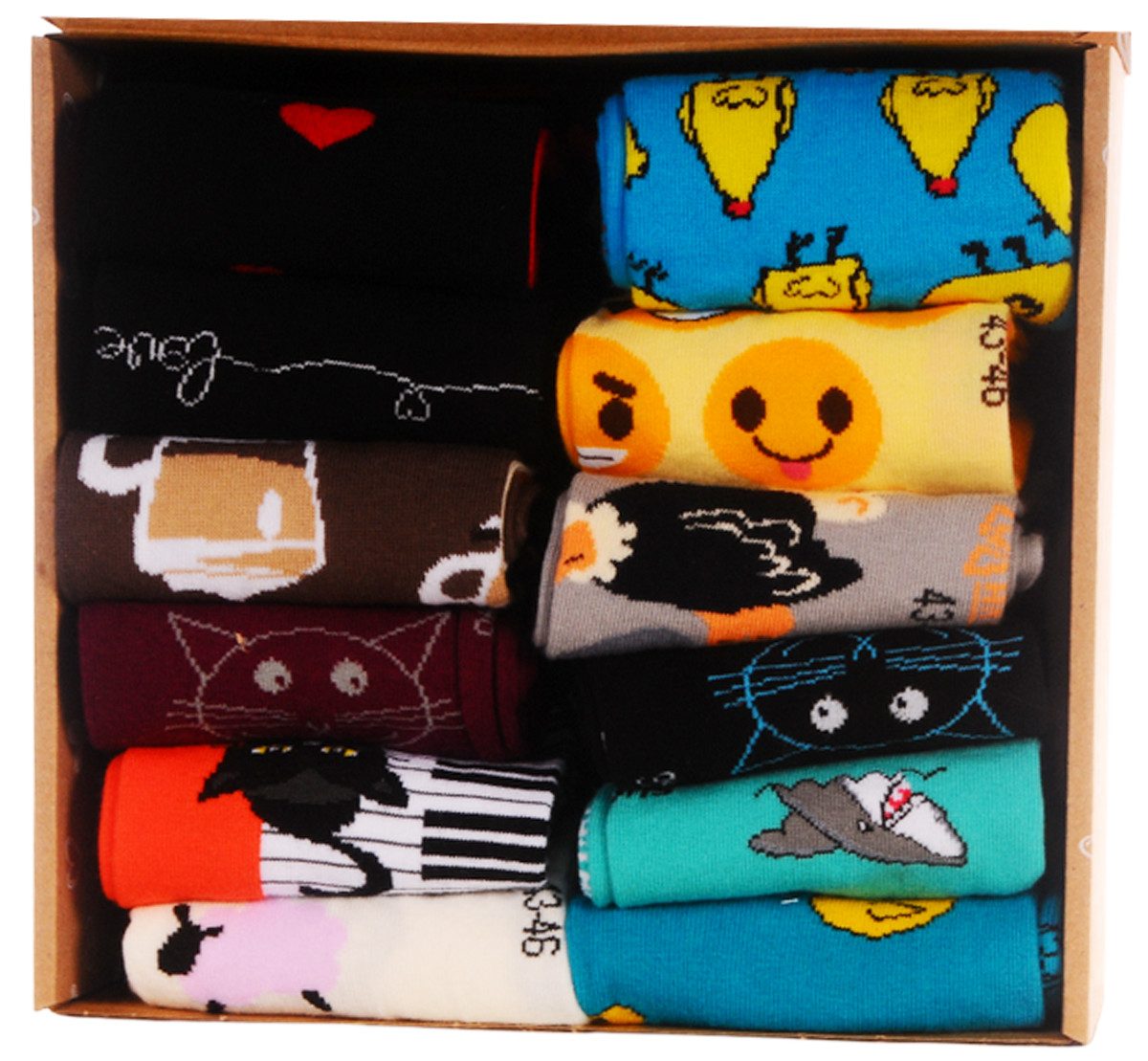 Martinex Socken Socken Großpackung Bunte Socken Socks 12er Pack Box lustig bunt nahtlos, neutral, 34 35 36 37 38 39 40 41 42 43 44 45 46