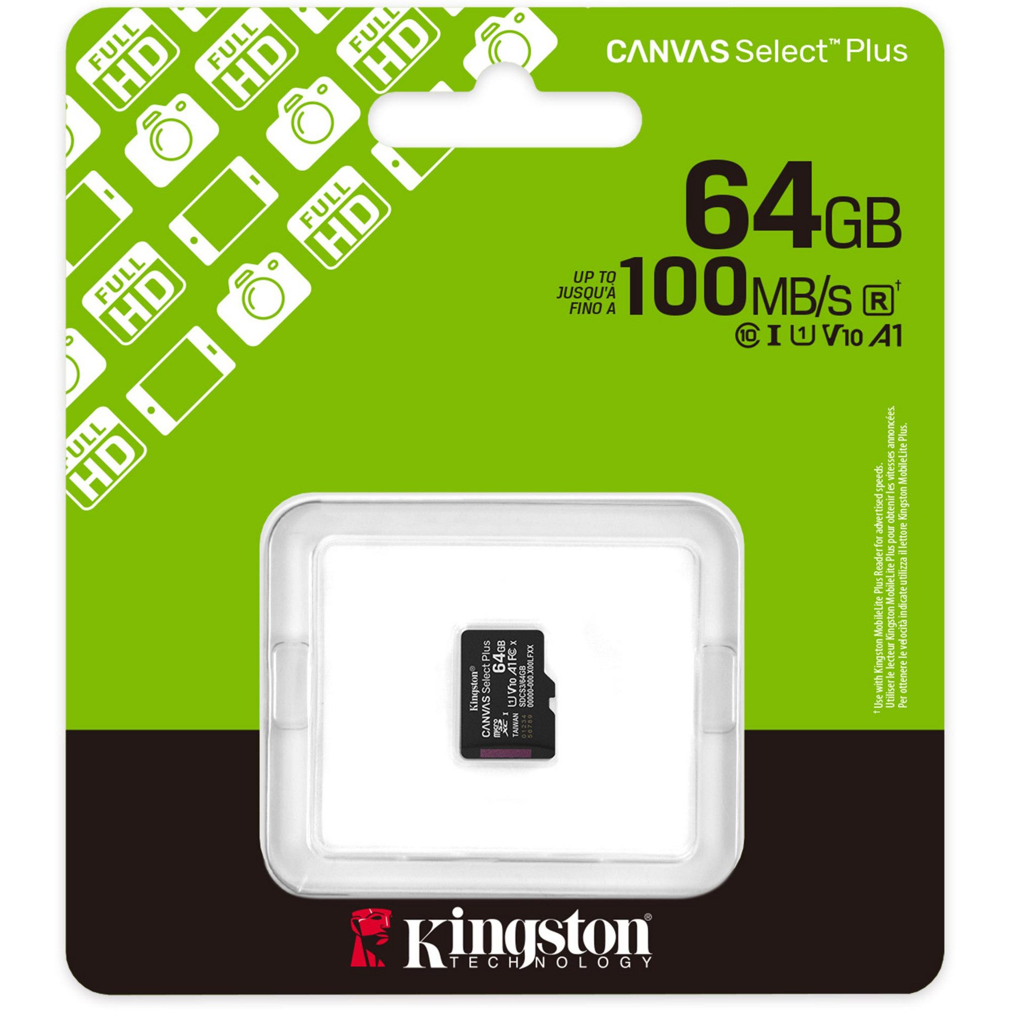 Kingston Kingston Canvas Select Plus 64 GB MicroSDXC, externer Speicher (64 GB GB)