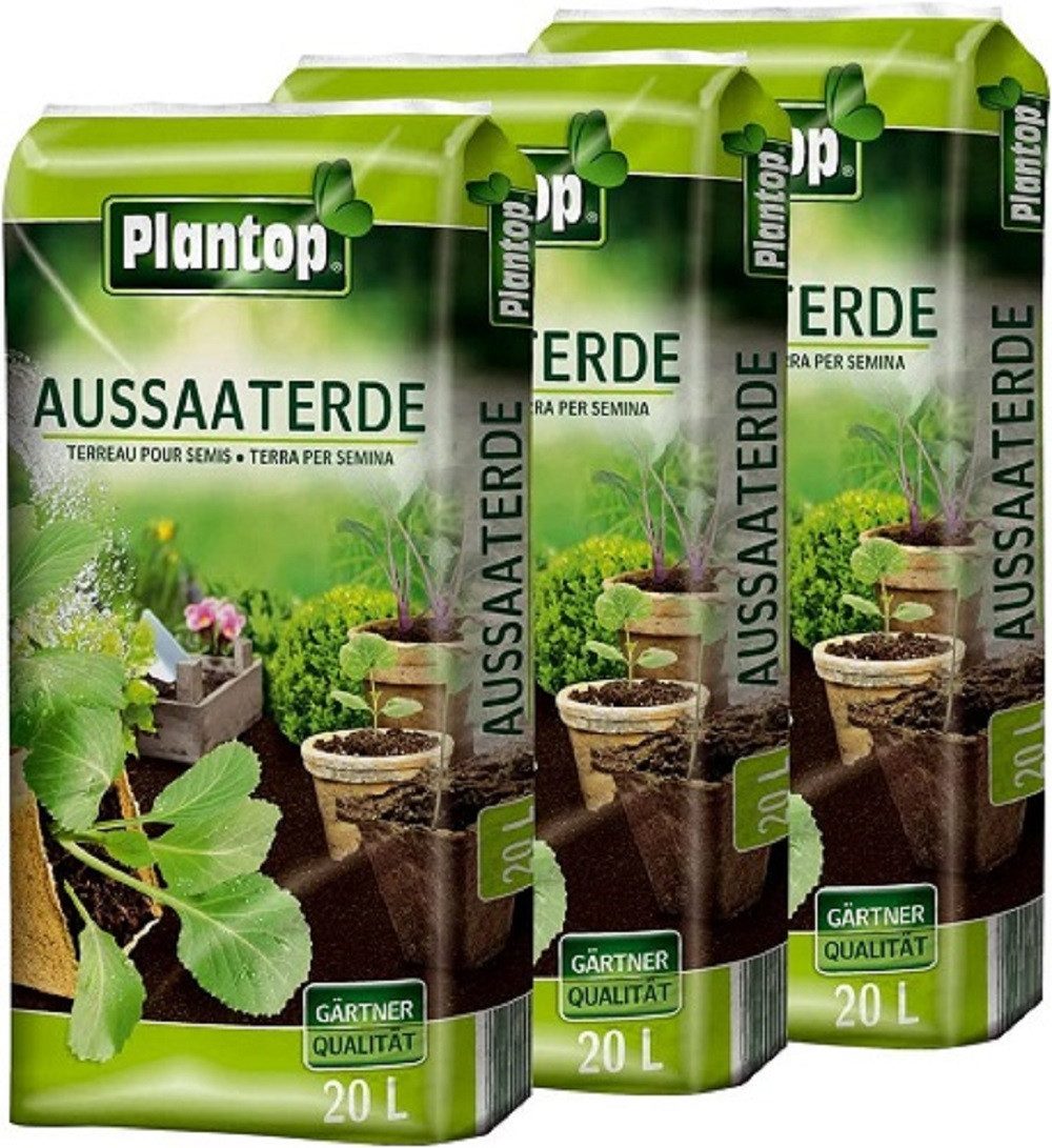 Plantop Pflanzerde Plantop Aussaaterde 3 x 20l
