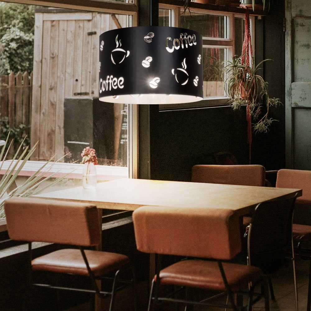 Hänge Deckenleuchte, Metall Leuchtmittel Küche Design schwarz Esszimmer Leuchte Coffee inklusive, nicht WOFI Pendel