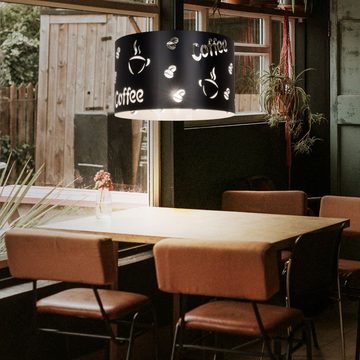 WOFI Deckenleuchte, Leuchtmittel nicht inklusive, Design Pendel Leuchte Metall schwarz Coffee Küche Esszimmer Hänge