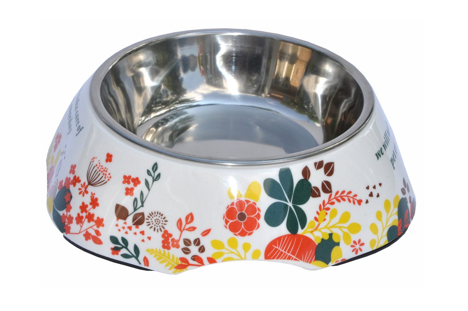 nanook Futternapf Futternapf 420 ml Design Blumen - Edelstahl