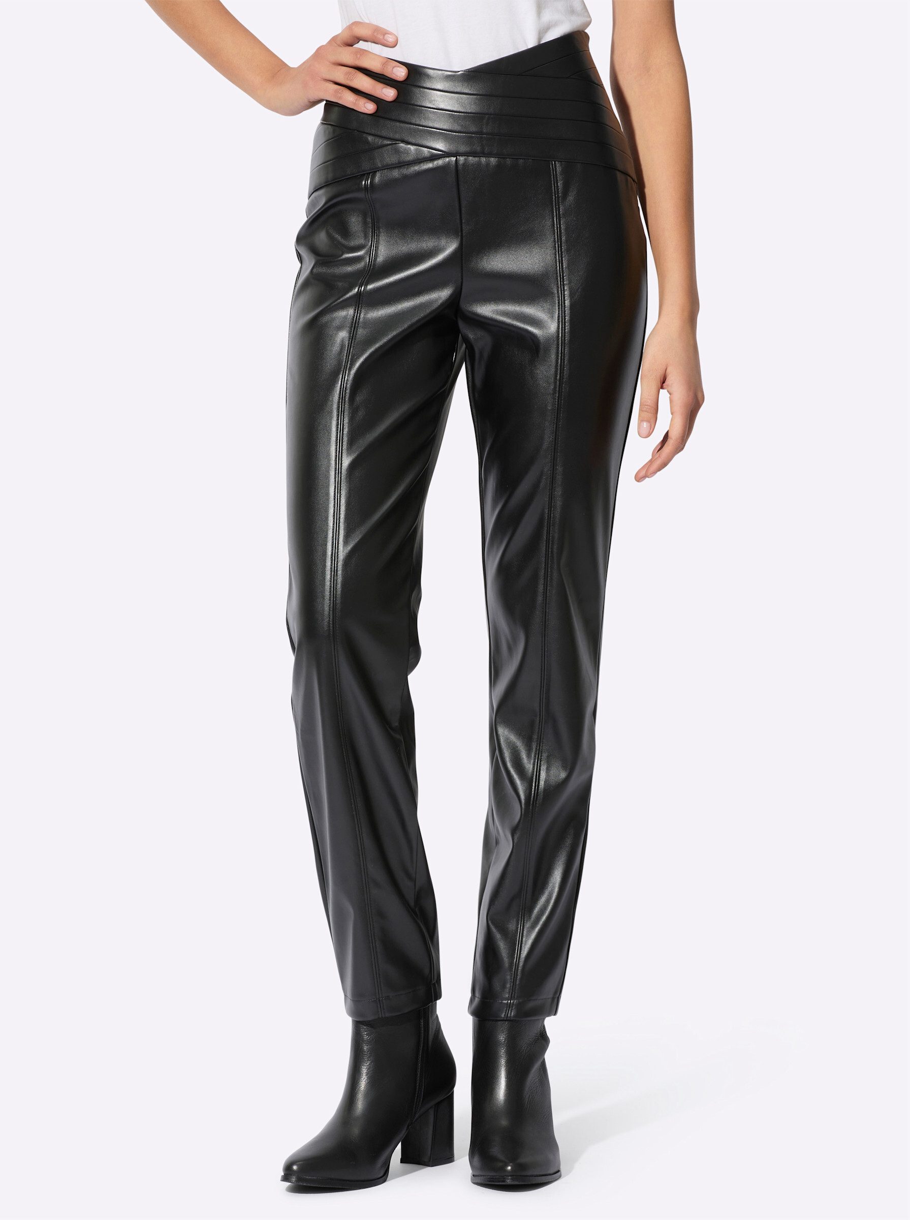 Jerseyhose Lederimitat-Hose komfortabel