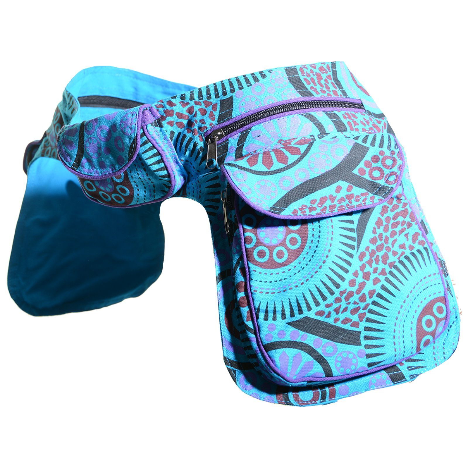 KUNST UND MAGIE Bauchtasche Doppel Bauchtasche Sidebag Gürteltasche Festival Hippie Hüfttasche