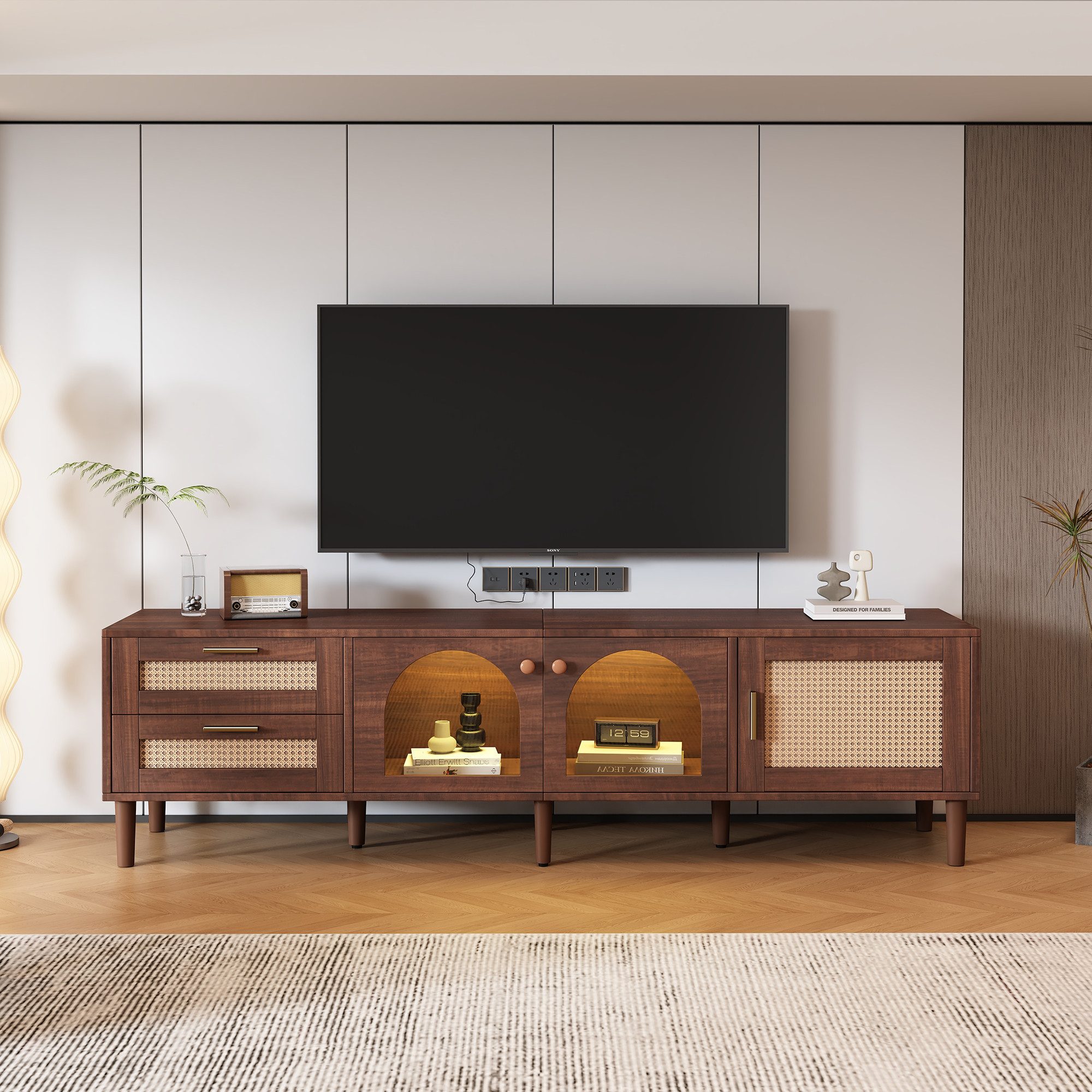 BlingBin TV-Schrank Holz-TV-Schrank, TV-Ständer, TV-Board, Fernsehtisch günstig online kaufen