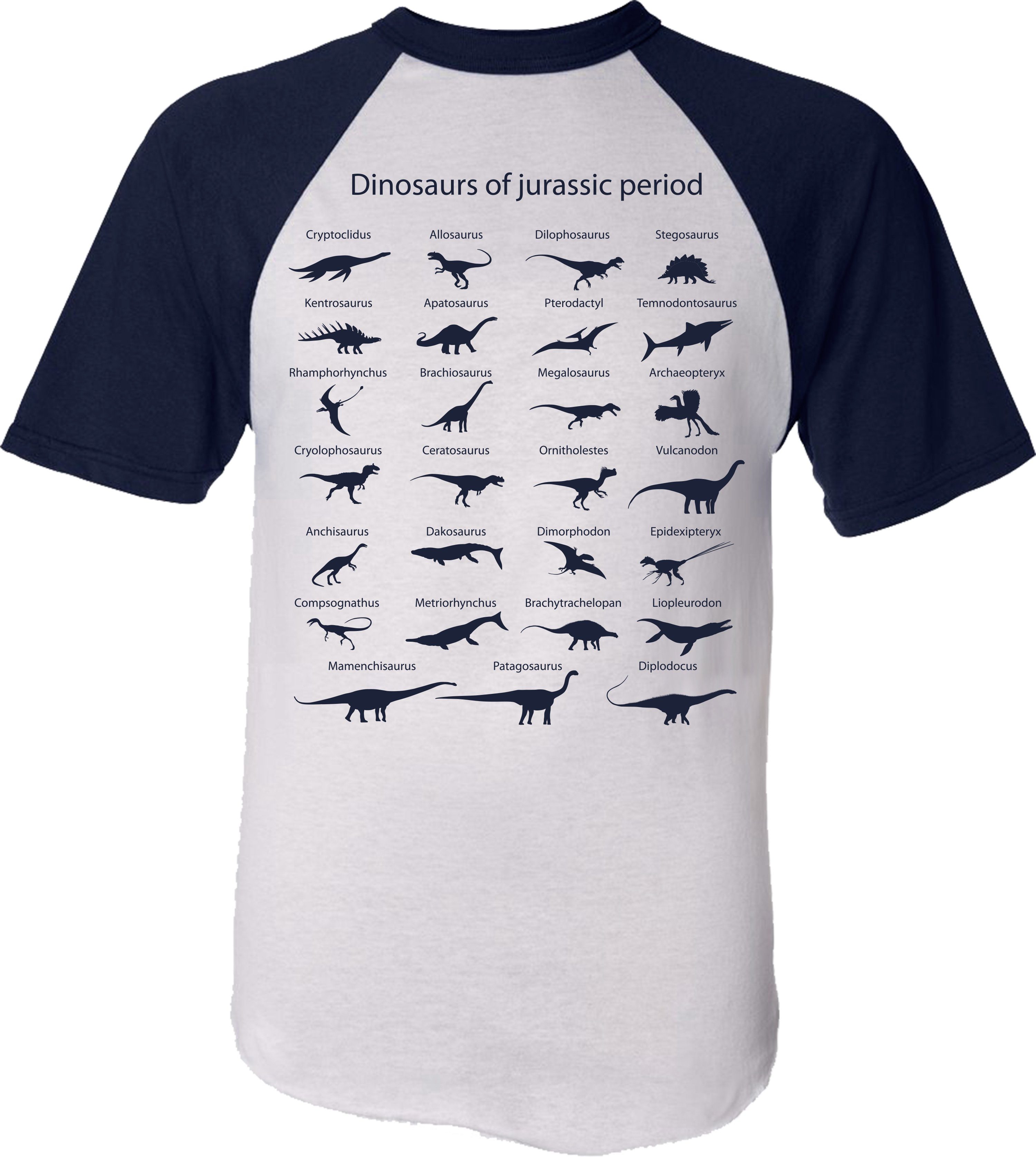 Baddery Print-Shirt Kinder T-Shirt: Welt Dino Saurier Weiß/Blau (Jura) hochwertiger Dinos - Baumwolle Dinosaurier Siebdruck, der aus