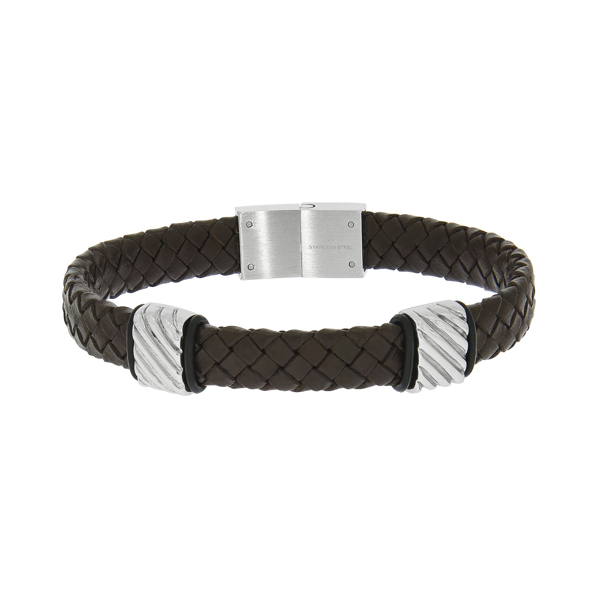 Zeeme Armband Lederband braun mit Edelstahlverschluss | Edelstahlarmbänder