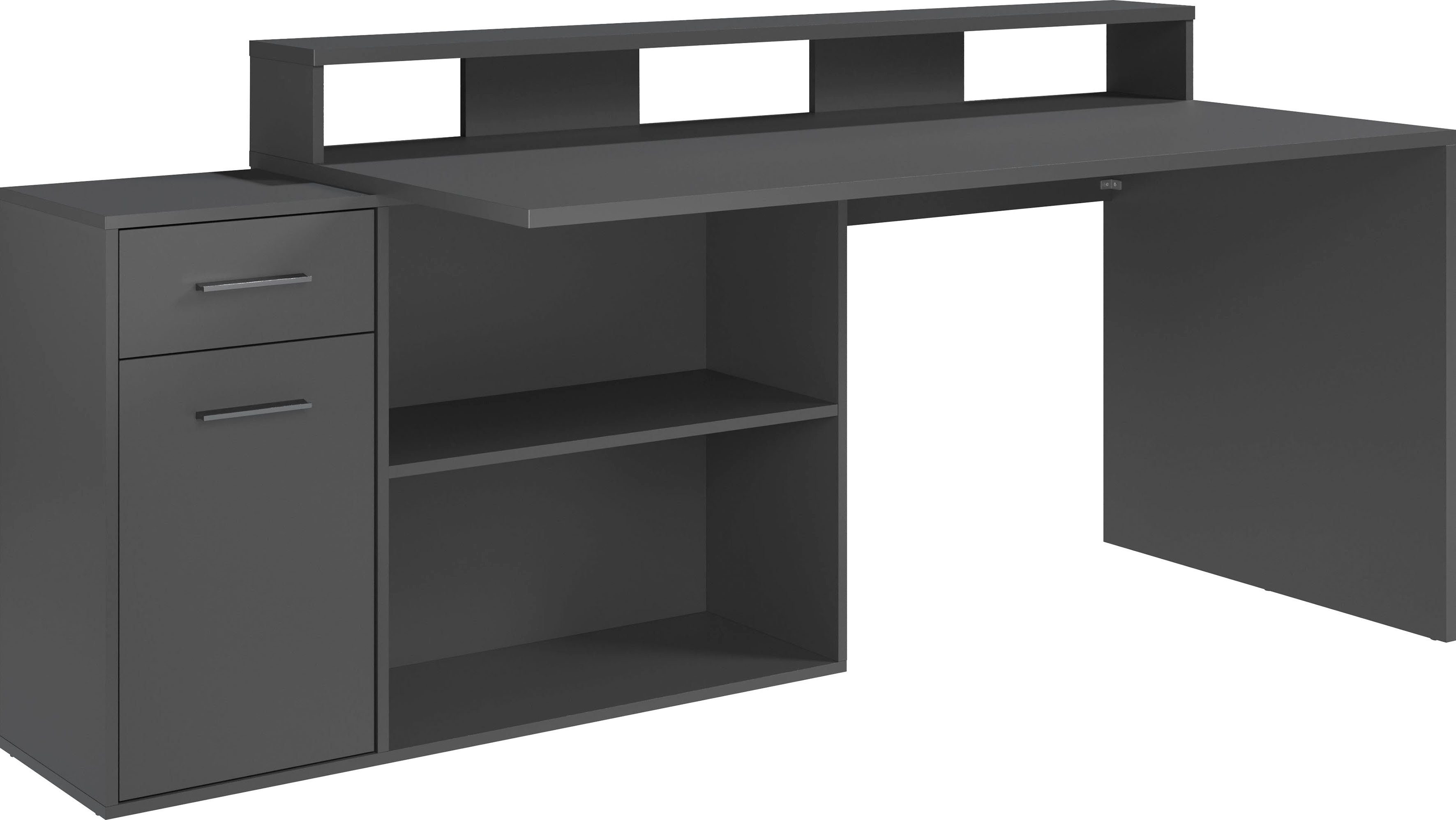 Home affaire Schreibtisch Chester (2-St), Gamingtisch mit Lowboard - Arbeitstisch Maße (B/T/H) 160/115/92 cm