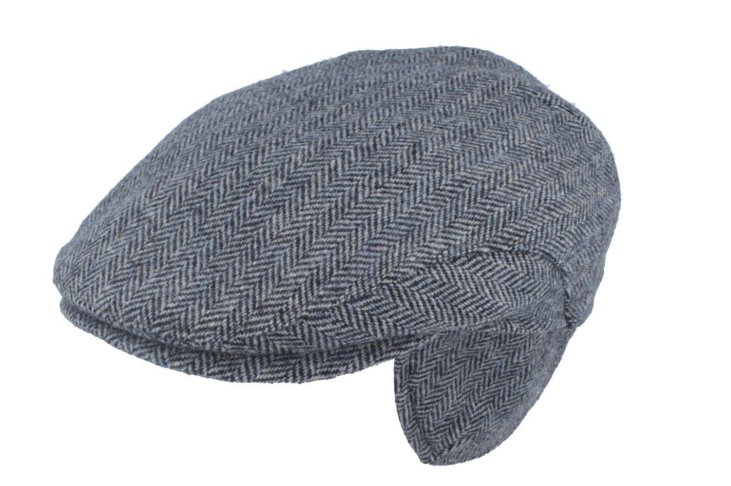 Breiter Schiebermütze einteilig mit Ohrenschutz und Fischgratmuster günstig online kaufen