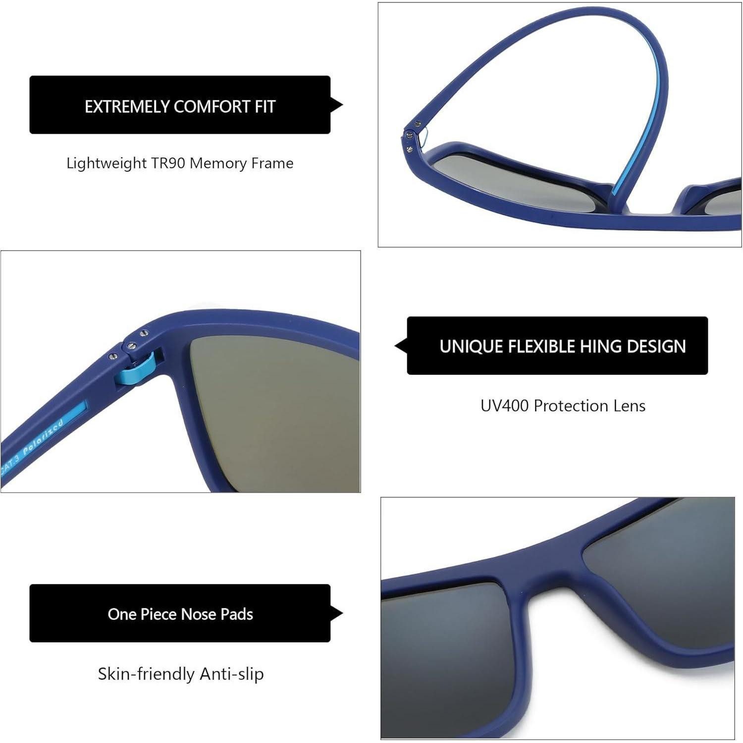 LuxusKollektion Sonnenbrille Sonnenbrille Herren C20 Glauer Rahmen Blau Polarisierte Linse