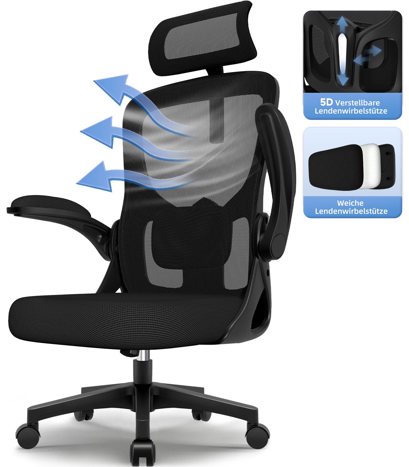 Hiazurm Bürostuhl Bürostuhl, Ergonomischer Schreibtischstuhl, Drehstuhl, günstig online kaufen
