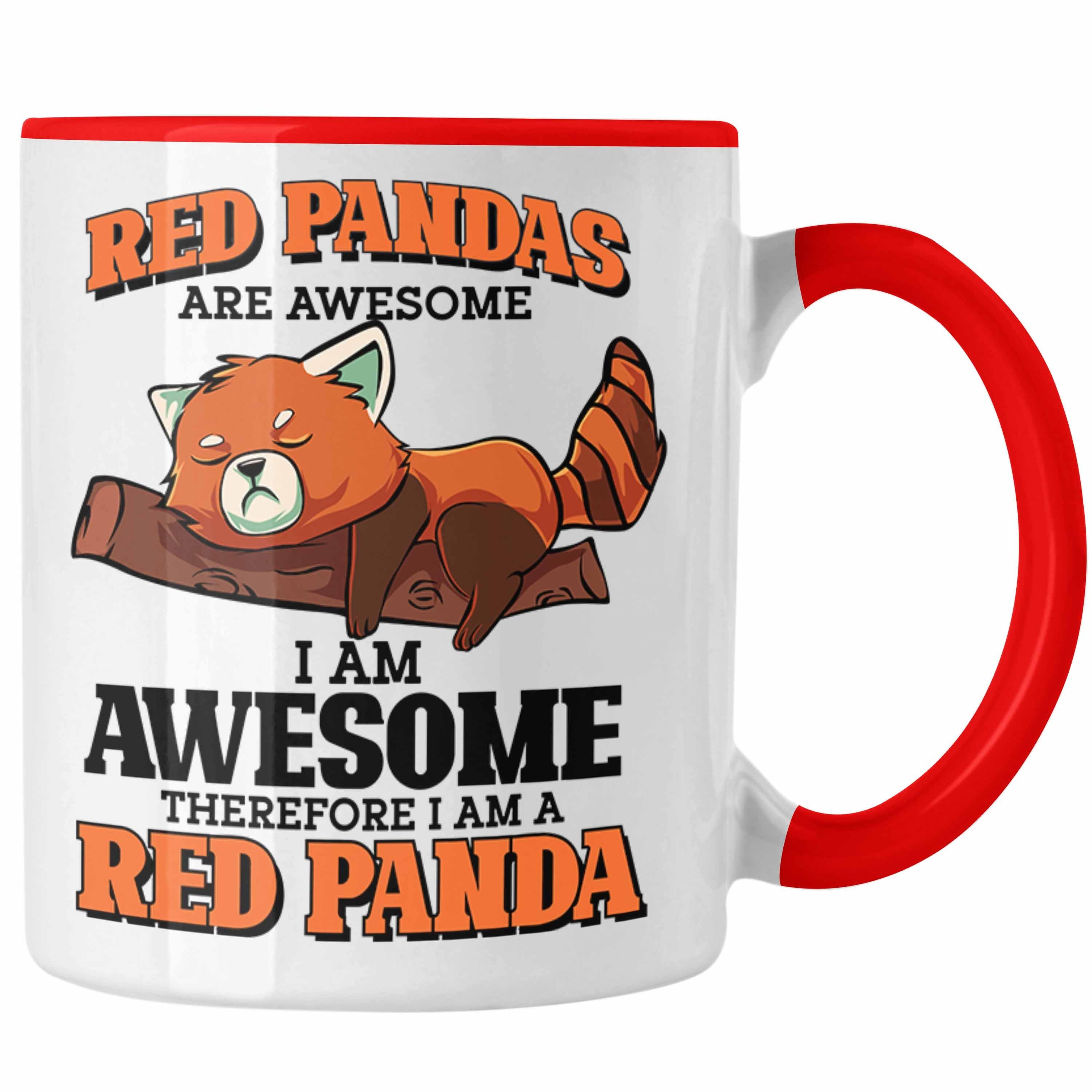 Trendation Tasse Lustige Roter Panda Tasse Spruch Geschenk für Panda-Liebhaber