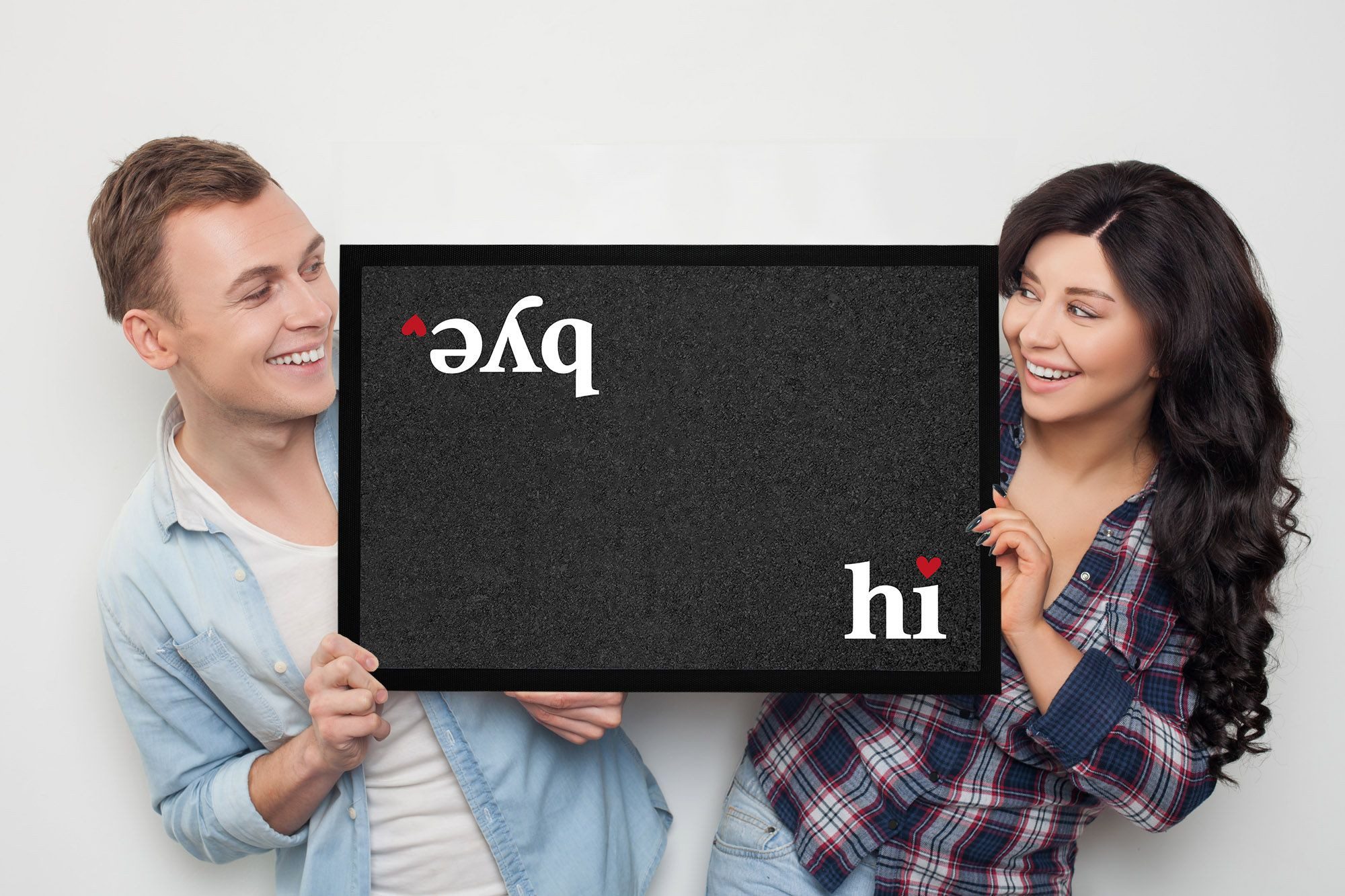 MoonWorks Fußmatte Fußmatte Hi Bye Willkommen Türmatte mit Spruch lustig rutschfest &, rechteckig – Bild 4 von 5