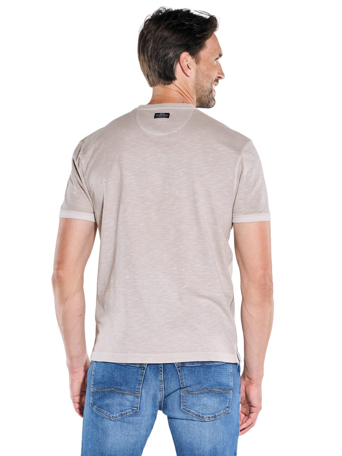 Engbers T-Shirt Herren Henley-Shirt uni, Braunbeige günstig online kaufen