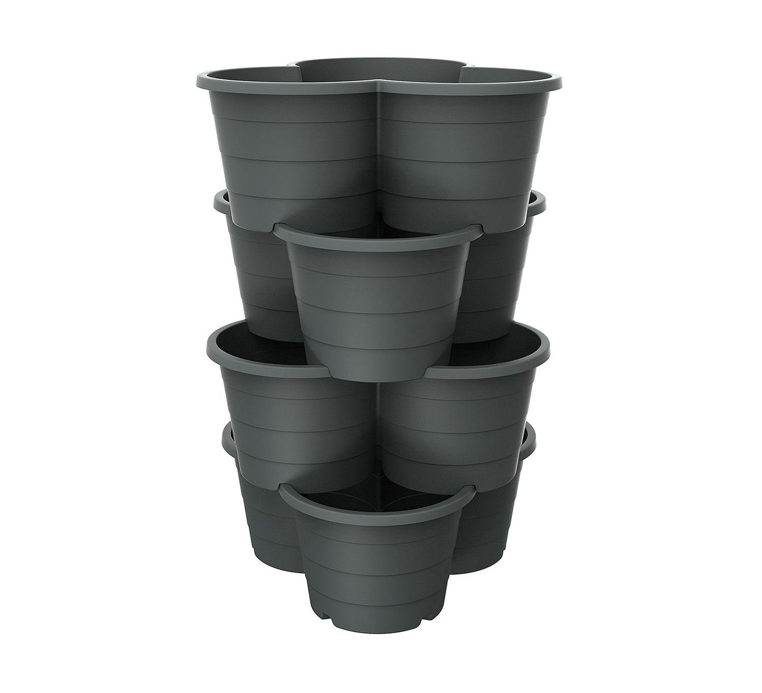 BURI Pflanzkübel Pflanzturm stapelbar anthrazit Kräutertopf Kartoffelturm P günstig online kaufen