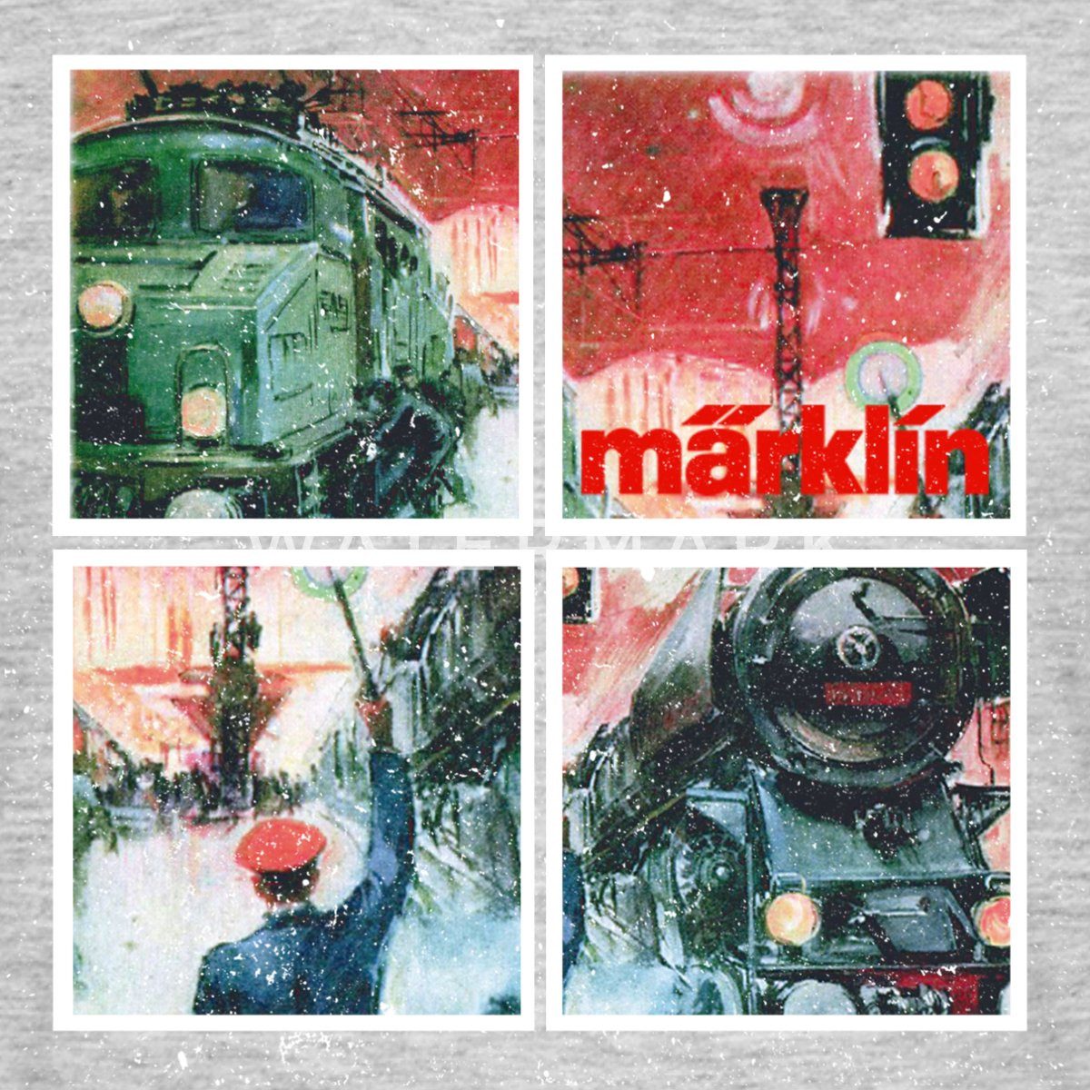 Spreadshirt T-Shirt Märklin Eisenbahnen Kacheln Modelleisenbahn Männer T-Shirt (1-tlg)