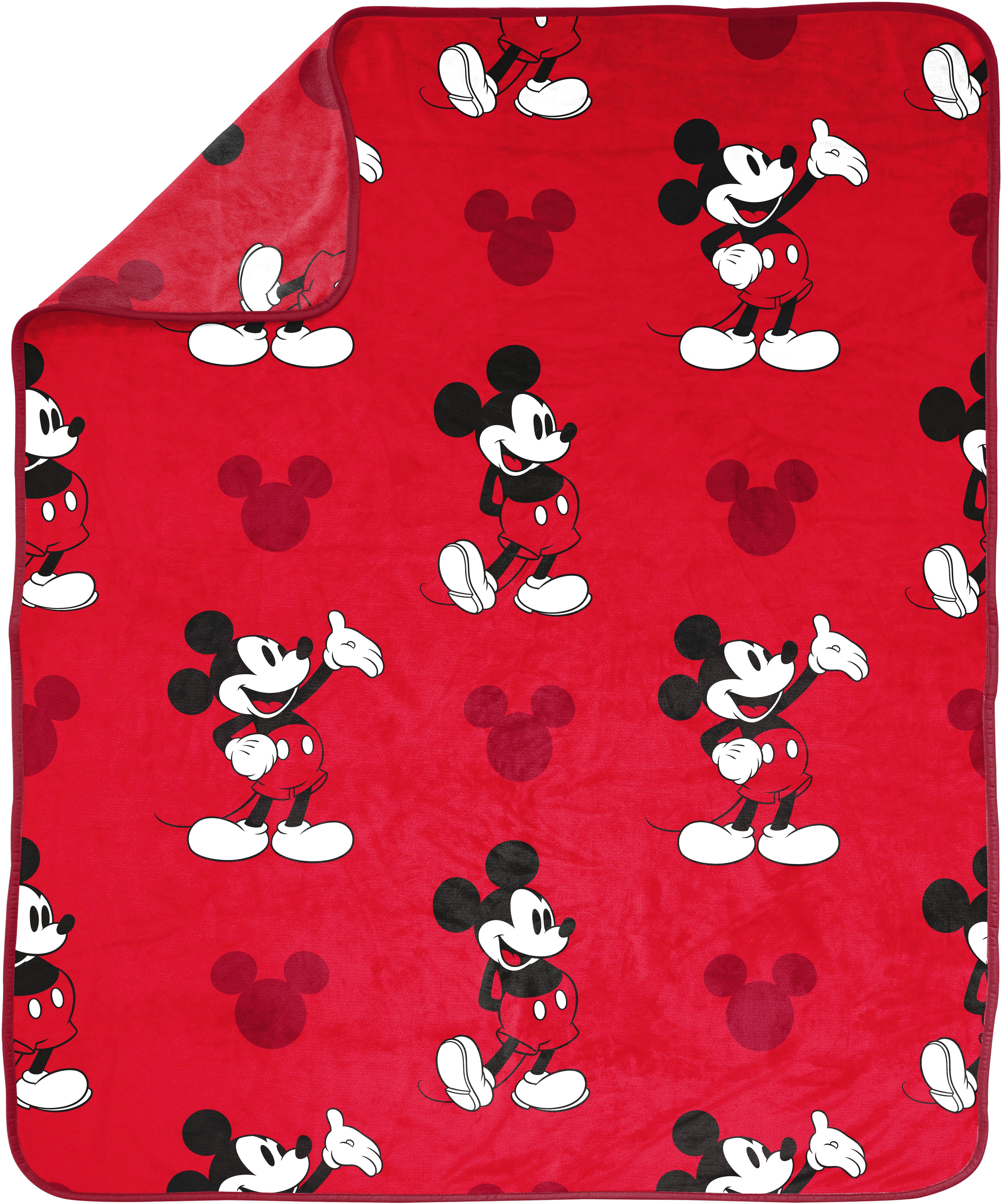 Kinderdecke Disney Decke Mickey Mouse, Disney, rot, gemütlich, 130 x 150 cm