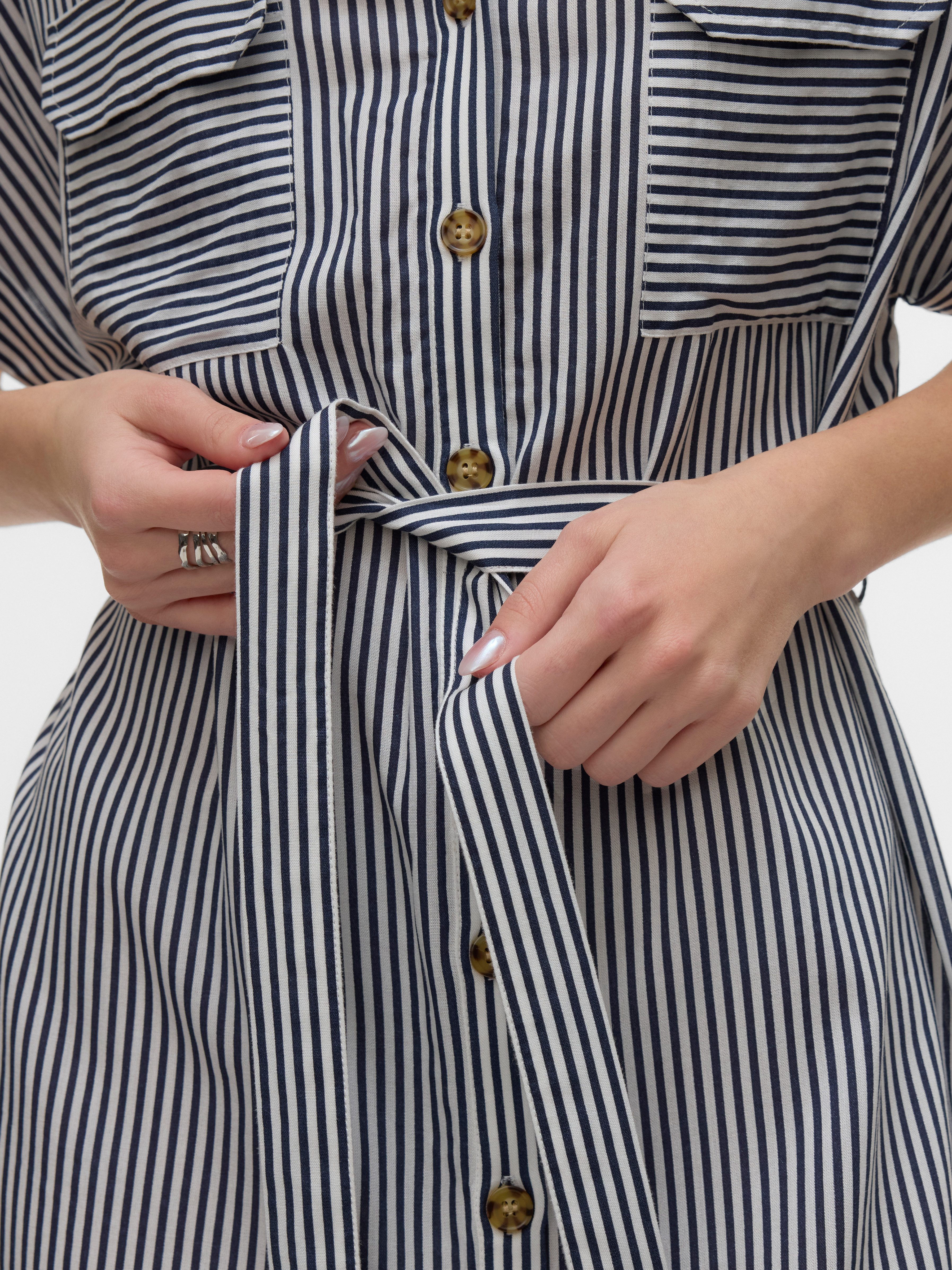 Vero Moda Hemdblusenkleid VMBUMPY SS SHORT SHIRT DRESS WVN GA NOOS Viskose, loose fit – Bild 4 von 5