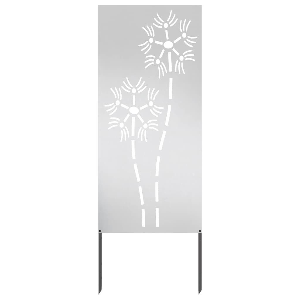 vidaXL Wandbild Garten dekoratives Panel Sonstiges Silber 50 x 140 cm Edelstahl, (1 St)