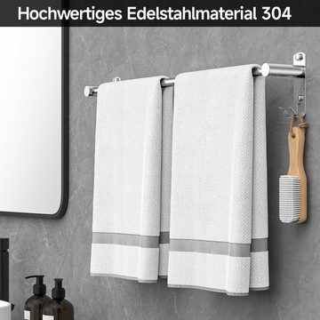 Caterize Handtuchhalter Ausziehbar 43-75cm Edelstahl Ohne Bohren Handtuchstange Wand Wandregal