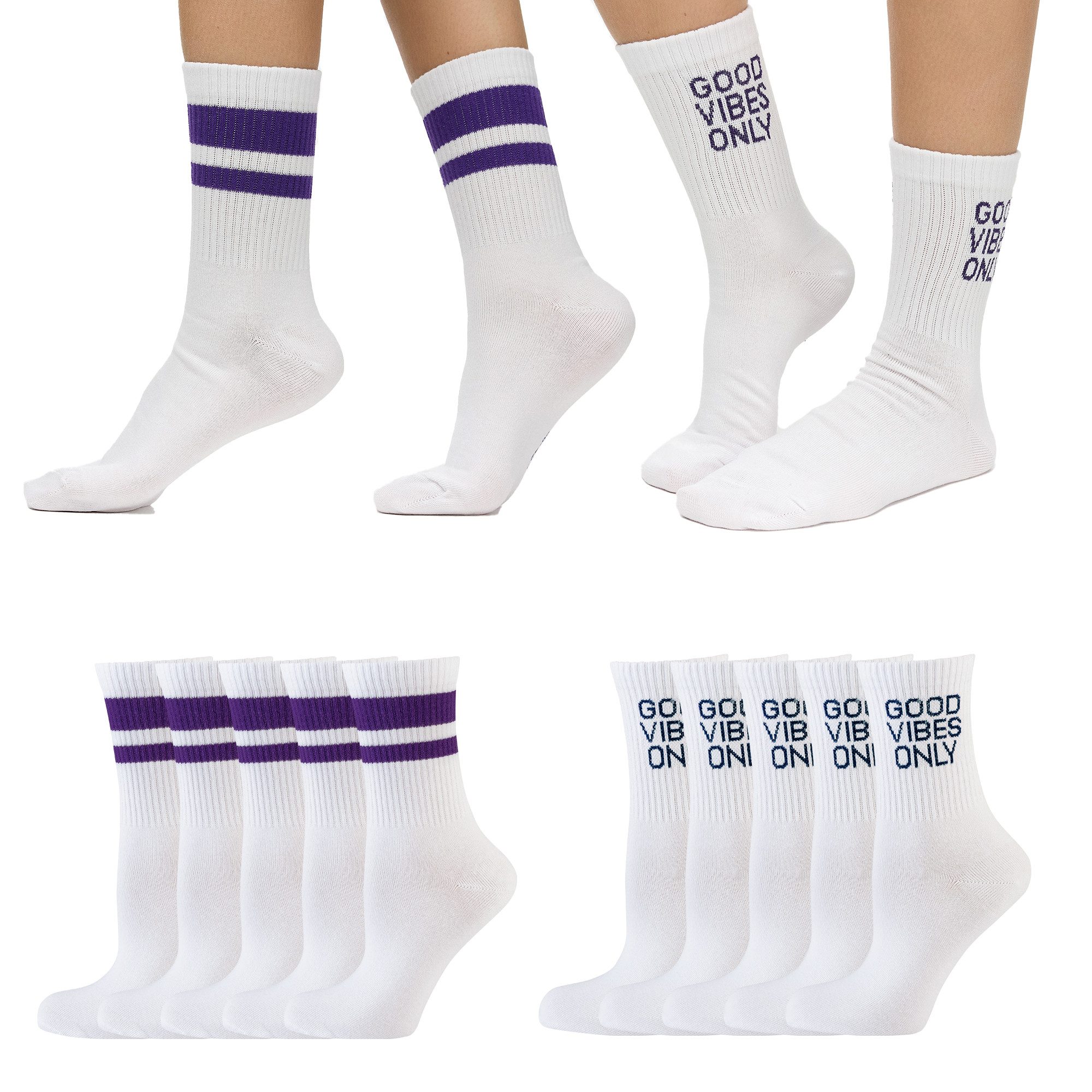 Freizeitsocken Statement Socken mit Stickerei
