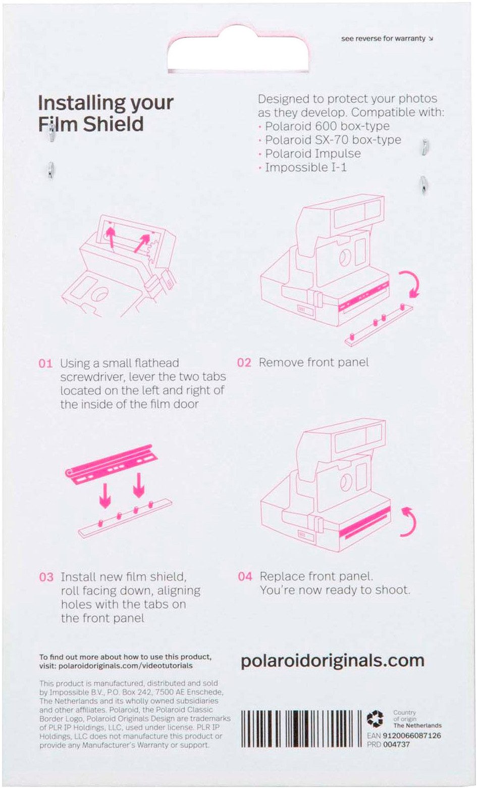 Polaroid Schutzfolie Film Shield für Box Type Kameras