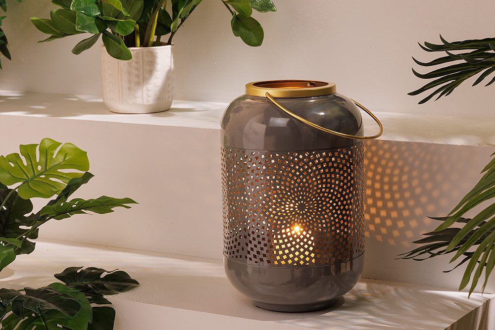 riess-ambiente Windlicht CANDLELIGHT 30cm grau / günstig online kaufen
