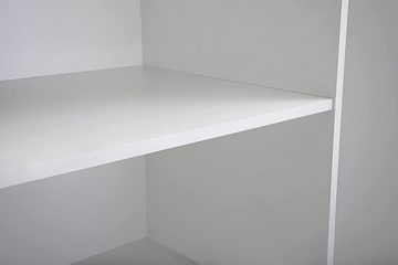 MOEBLO Kleiderschrank LARA 06 (mit dekorativen Elementen aus Aiminium, Schwebetürenschrank 2-türig Schrank, Gaderobe mit vielen Einlegeböden und Kleiderstange), (BxHxT): 150x200x61 cm