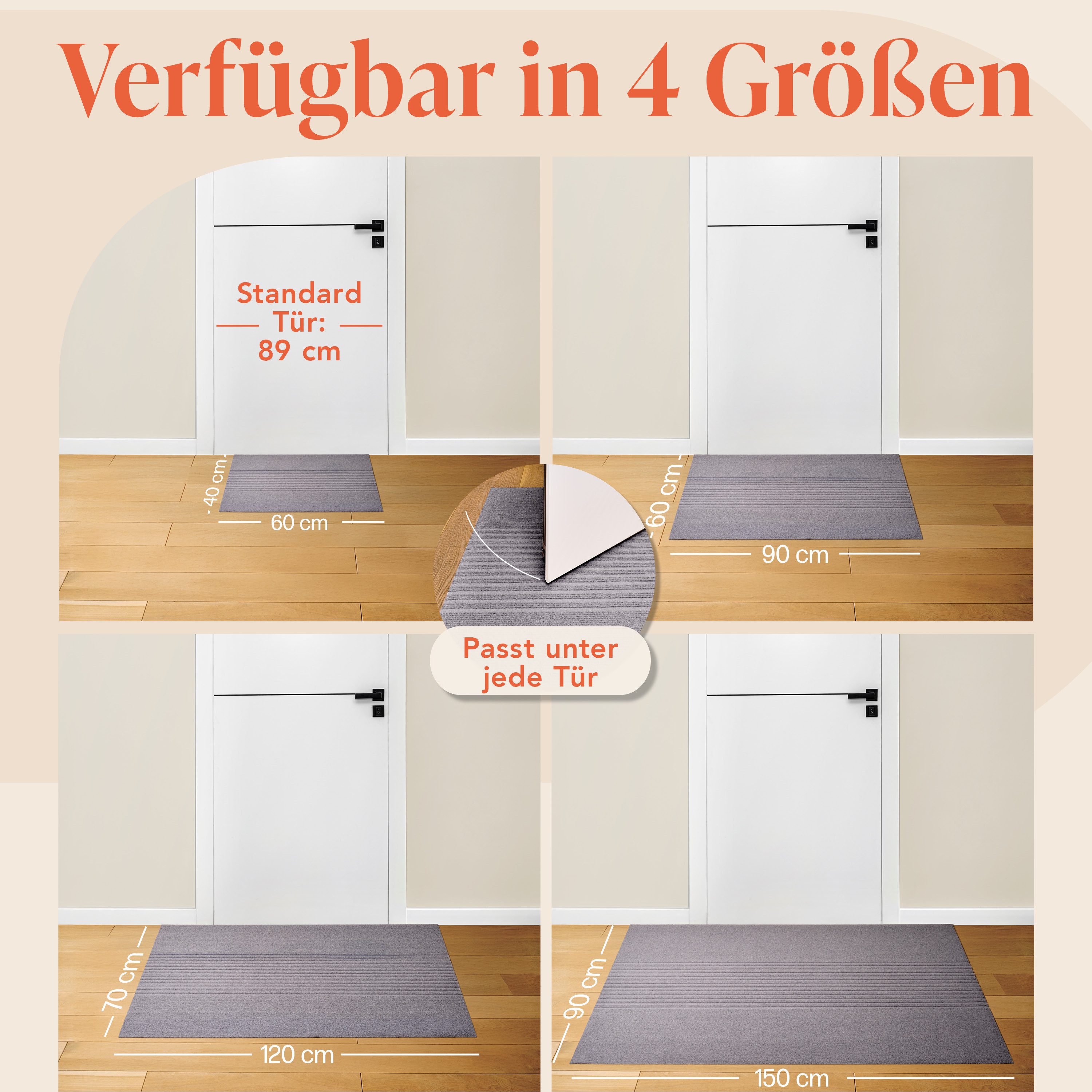 Blumtal Fußmatte rutschfeste Schmutzfangmatte aus langlebigem Polyester, Fußmatte innen/Schmutzfangmatte außen – Bild 5 von 5