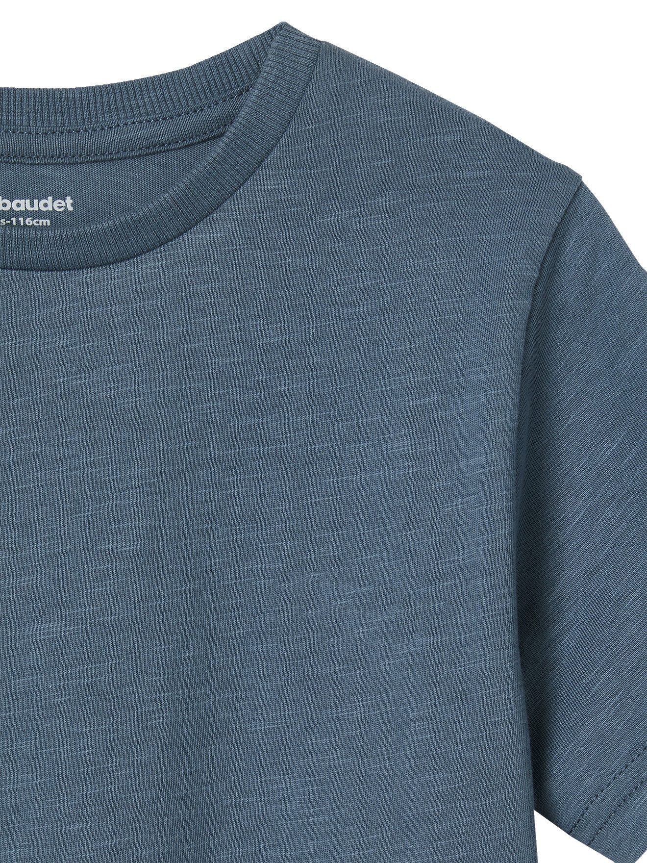 vertbaudet T-Shirt Jungen T-Shirt BASIC Zierlabel am Saum
