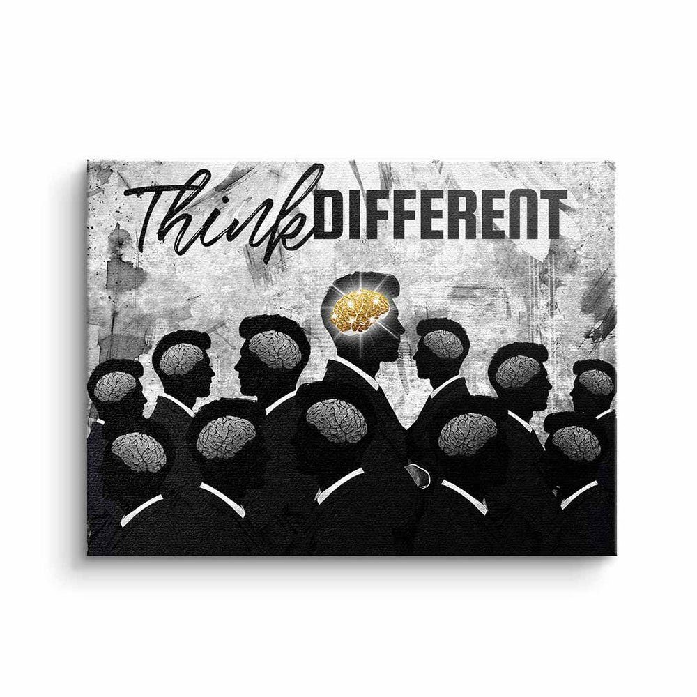 Wandbild Think weißer Different Rahmen DOTCOMCANVAS® Leinwandbild,