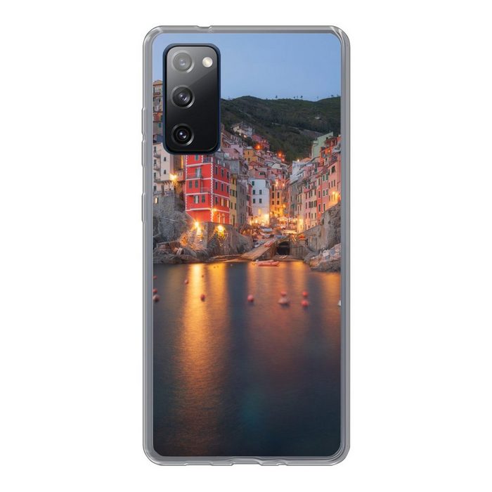MuchoWow Handyhülle Beleuchtung in dem Dorf Cinque Terre in Italien Phone Case Handyhülle Samsung Galaxy S20 FE Silikon Schutzhülle