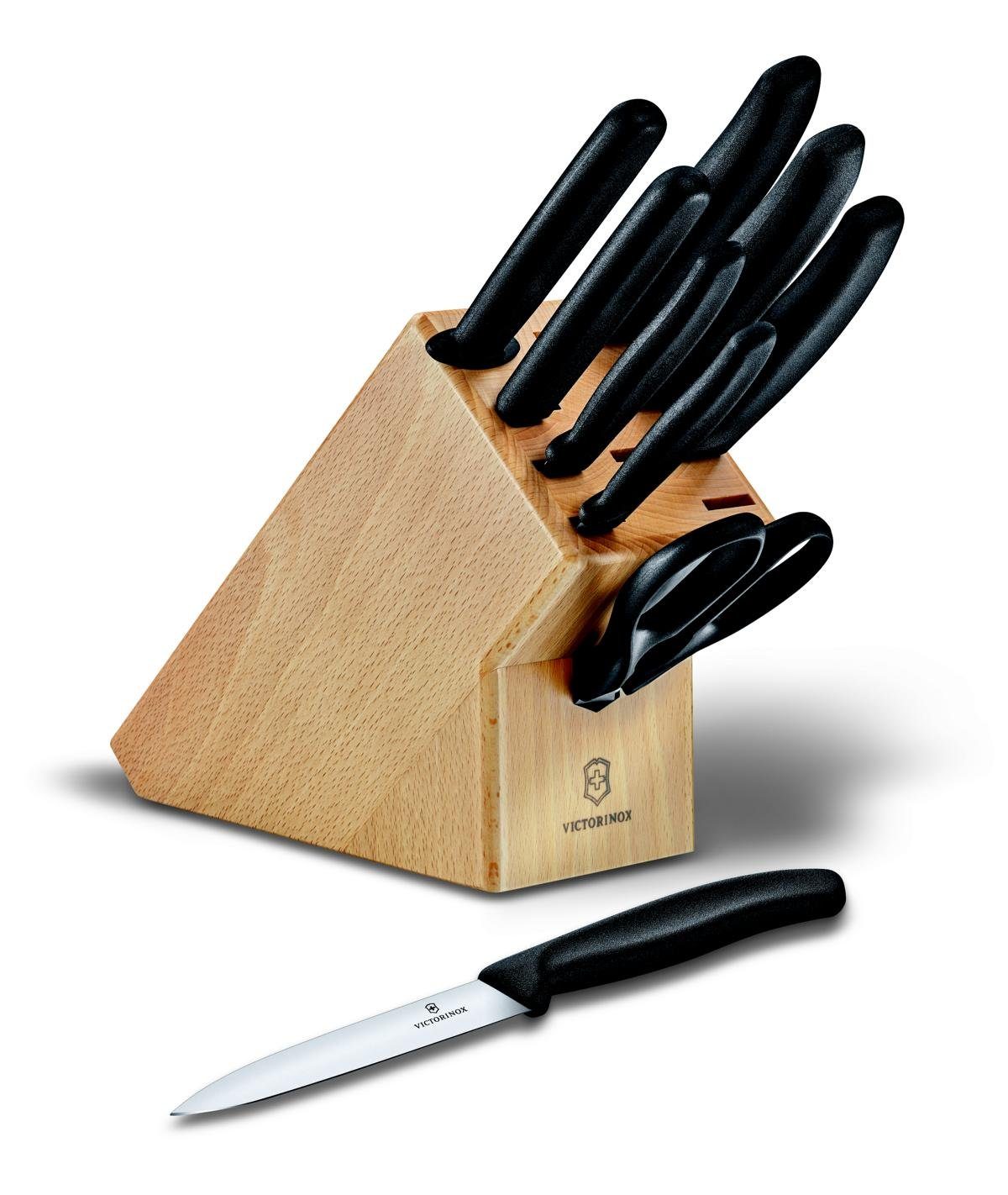 Victorinox Buche, Swiss 9-teilig, gefüllt Messerblock, Taschenmesser Classic