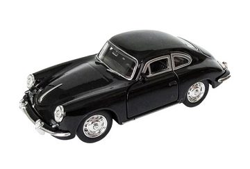 Welly Modellauto PORSCHE 356B Modellauto 12cm aus Metall Modell Auto 75 (Schwarz), Spielzeugauto mit Rückzug Spielzeug Kinder Geschenk